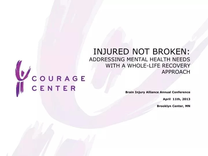 injured not broken addressing mental health needs with a whole life recovery approach