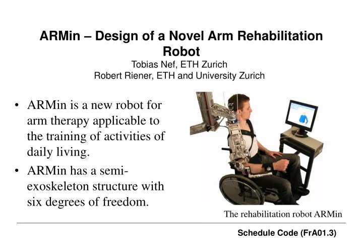 armin design of a novel arm rehabilitation robot