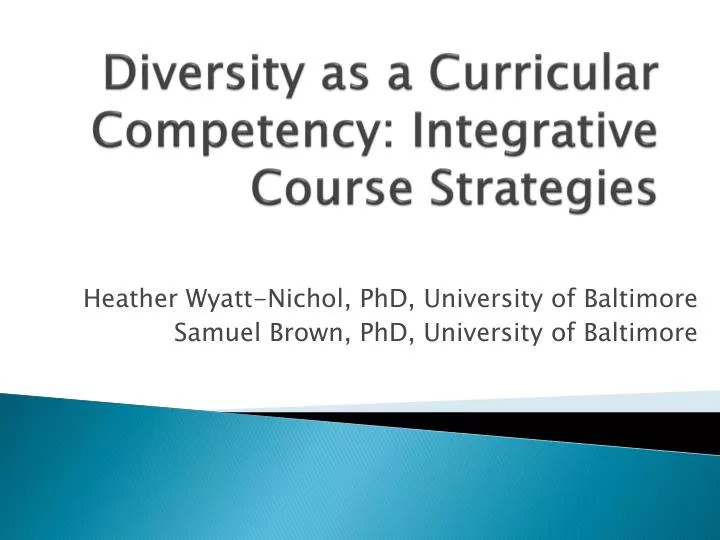 diversity as a curricular competency integrative course strategies