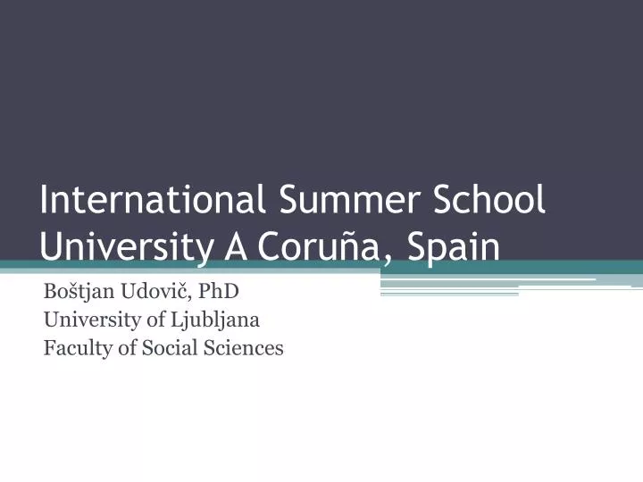 international summer school university a coru a spain