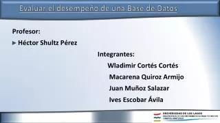 evaluar el desempe o de una base de datos