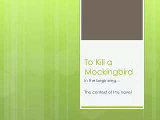 to kill a mockingbird