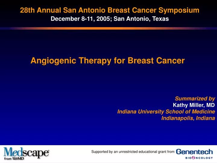 28th annual san antonio breast cancer symposium december 8 11 2005 san antonio texas