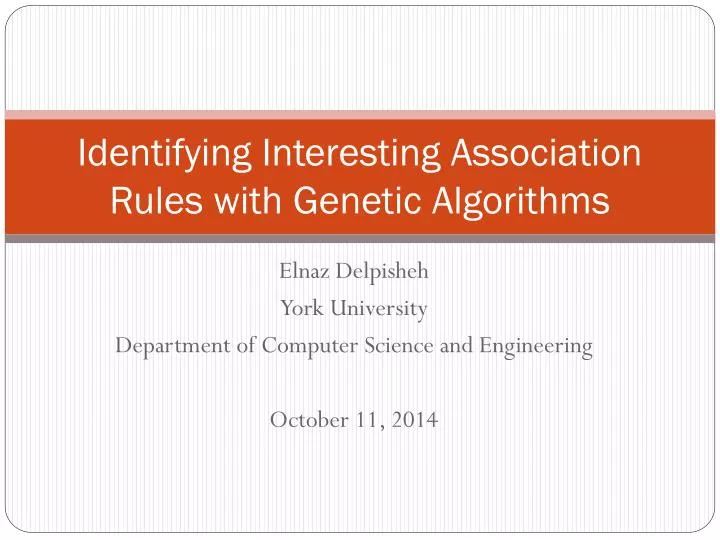 identifying interesting association rules with genetic algorithms