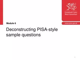 Deconstructing PISA-style sample questions