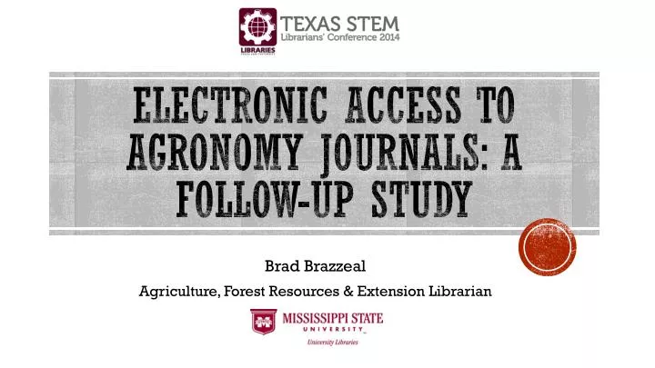 electronic access to agronomy journals a follow up study