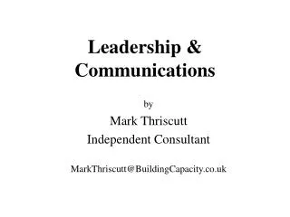 Leadership &amp; Communications