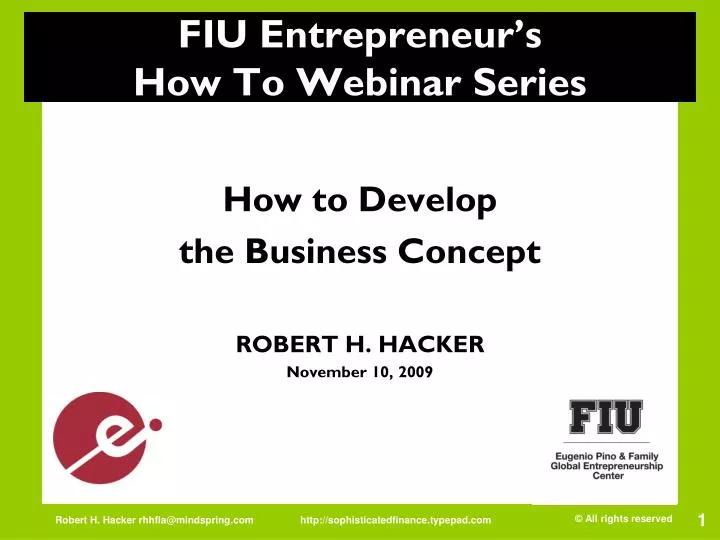 fiu entrepreneur s how to webinar series