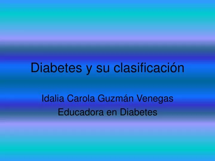 diabetes y su clasificaci n