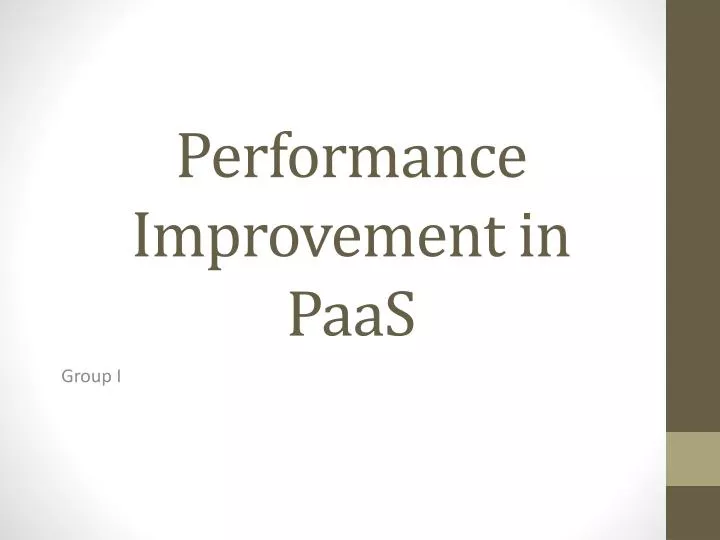 performance improvement in paas