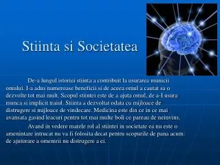 stiinta si societatea