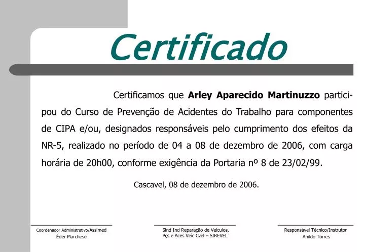 certificado