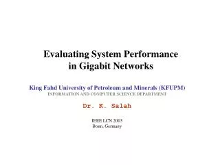 Evaluating System Performance in Gigabit Networks