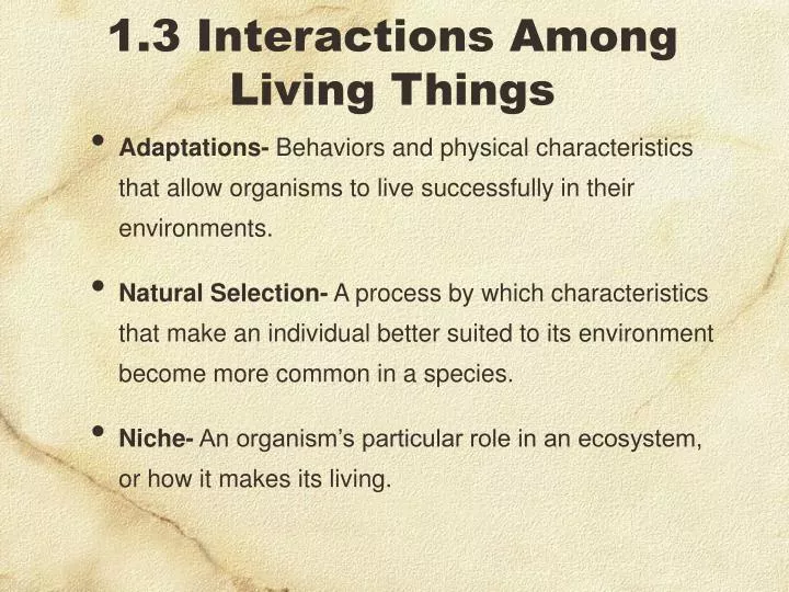 1 3 interactions among living things