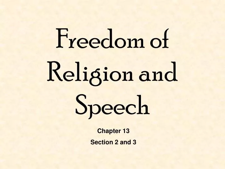 freedom of religion and speech