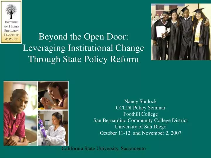 beyond the open door leveraging institutional change through state policy reform