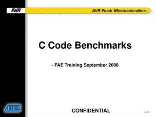 C Code Benchmarks - FAE Training September 2000