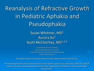 Reanalysis of Refractive Growth in Pediatric Aphakia and Pseudophakia