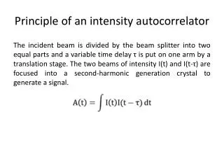 Principle of an intensity autocorrelator