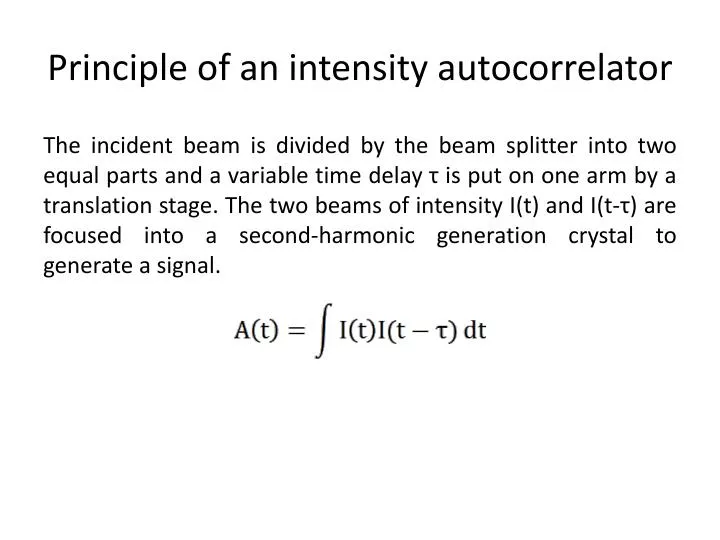 principle of an intensity autocorrelator