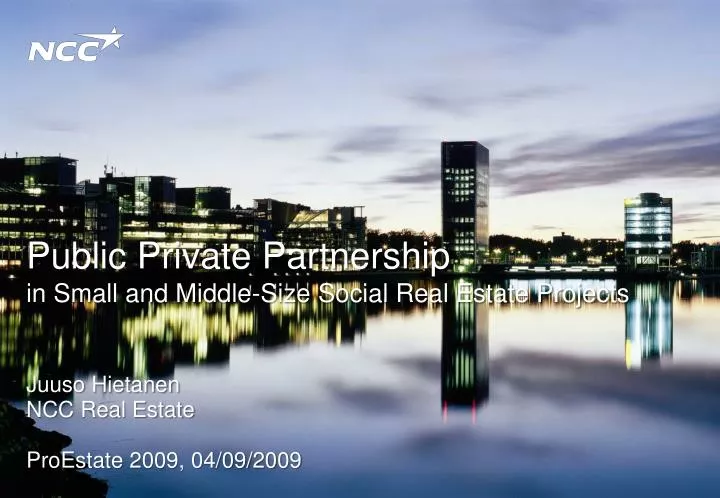public private partnership in small and middle size social real estate projects