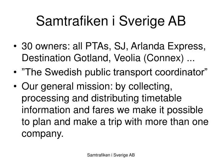 samtrafiken i sverige ab