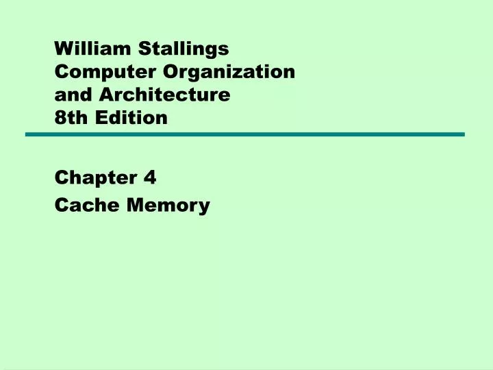 william stallings computer organization and architecture 8th edition