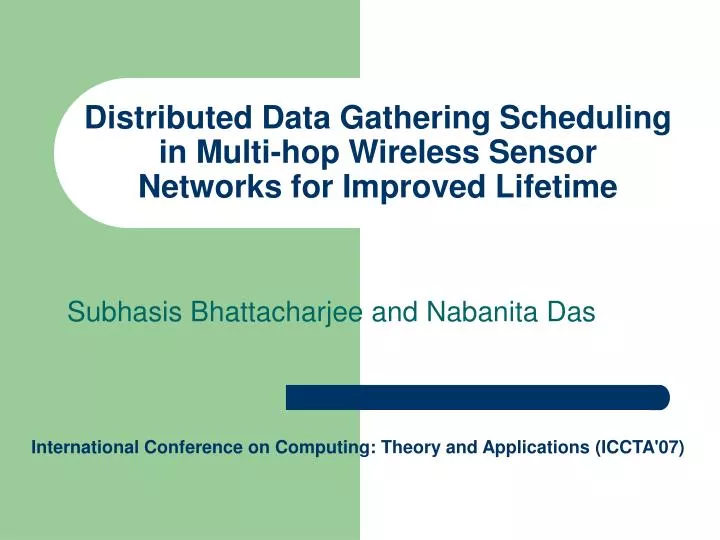 distributed data gathering scheduling in multi hop wireless sensor networks for improved lifetime