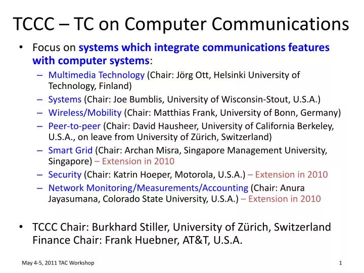 tccc tc on computer communications
