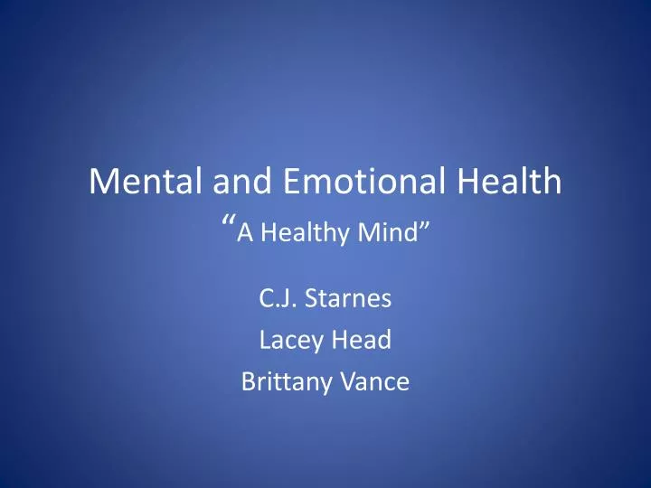 mental and emotional health a healthy mind