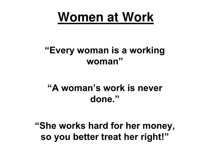 women at work