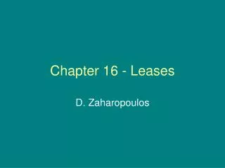 Chapter 16 - Leases