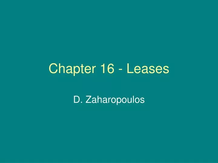 chapter 16 leases
