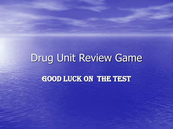 drug unit review game