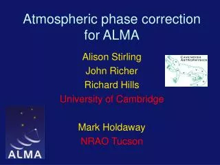 Atmospheric phase correction for ALMA