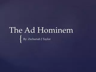 The Ad Hominem