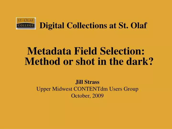 digital collections at st olaf