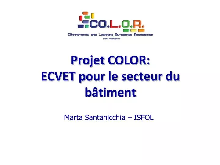 projet color ecvet pour le secteur du b timent