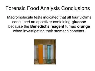 Forensic Food Analysis Conclusions