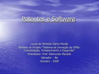 patentes e software
