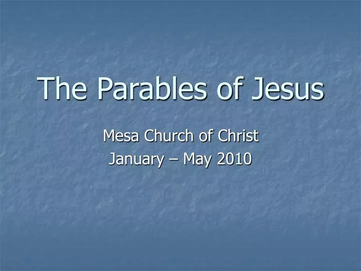 the parables of jesus