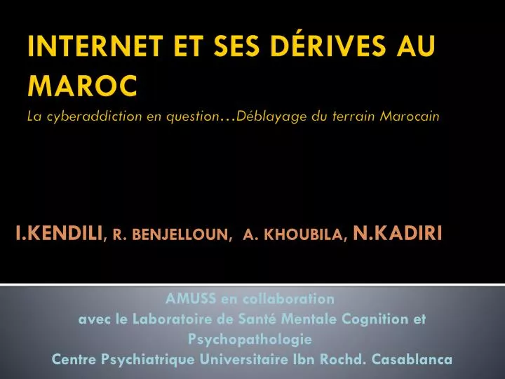 internet et ses d rives au maroc la cyberaddiction en question d blayage du terrain marocain