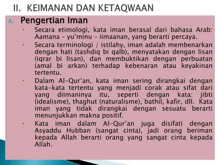 ii keimanan dan ketaqwaan