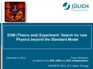 EDM (Theory and) Experiment: Search for new Physics beyond the Standard Model