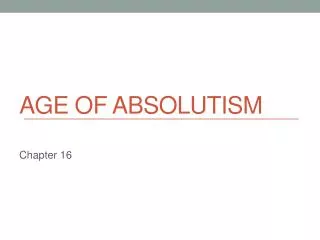 Age of Absolutism