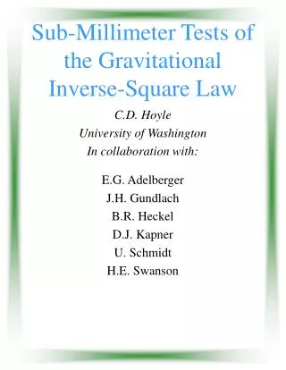 Sub-Millimeter Tests of the Gravitational Inverse-Square Law