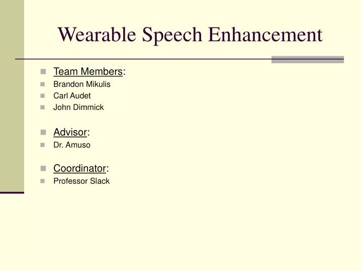 wearable speech enhancement