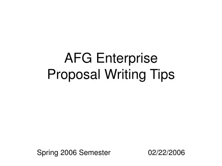afg enterprise proposal writing tips