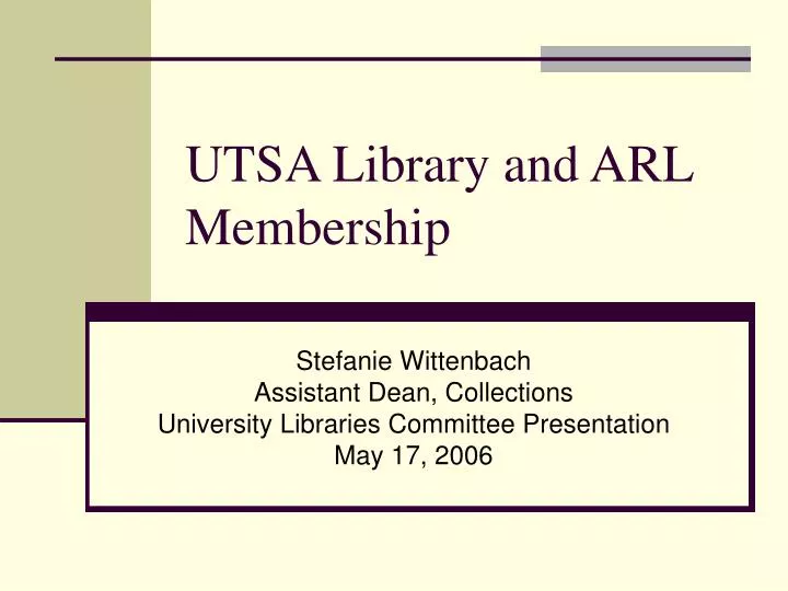 utsa library and arl membership