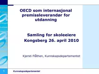oecd som internasjonal premissleverand r for utdanning
